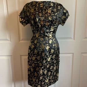 Vintage handmade black and gold wiggle dress
